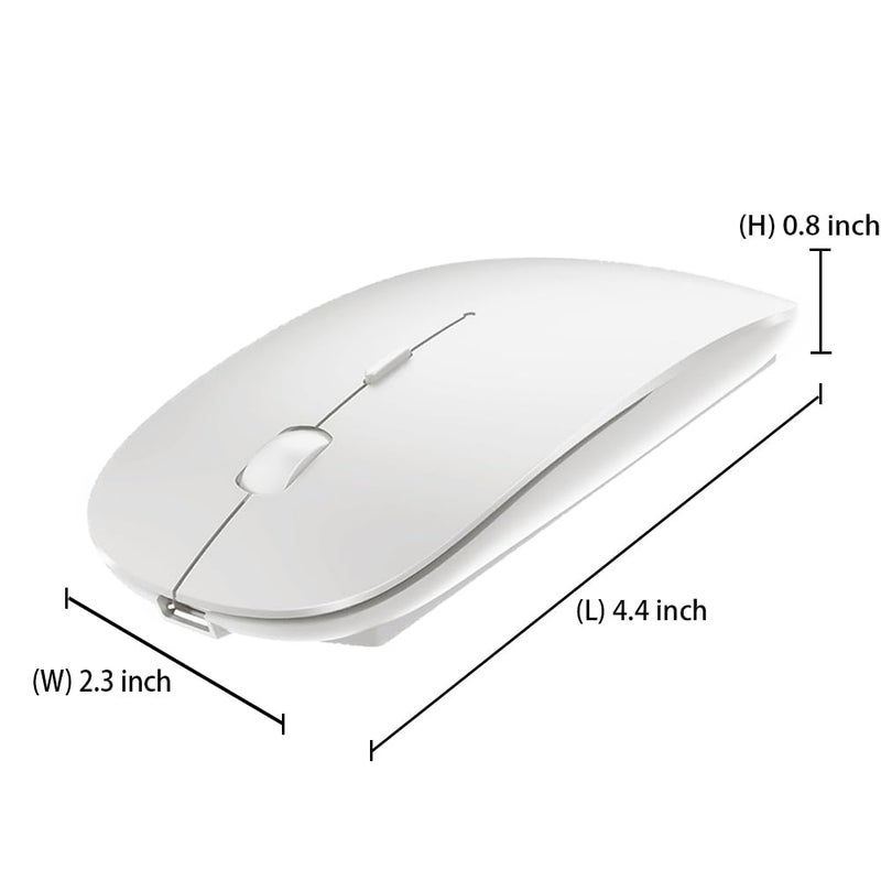 KLO 4 Modes Rechargeable Bluetooth Mouse BT3.0/5.2+USB-2.4G/Type-C,Wireless Mouse for MacBook pro/MacBook air/Laptop/iMac/ipad/Notebook/pc (BT/USB-C White) - Image 5